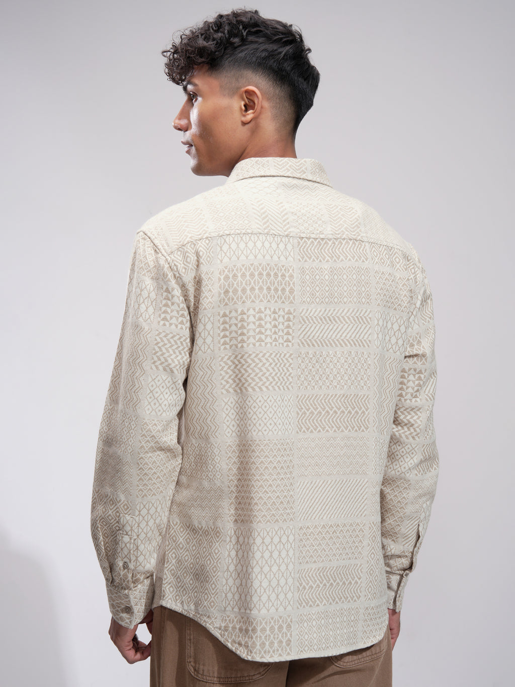 Highlander Men Off White Printed Relaxed Fit Casual Shirt - Off White - Image 3