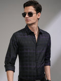 Highlander Men Black Printed Slim Fit Casual Shirt - Black - Image 1