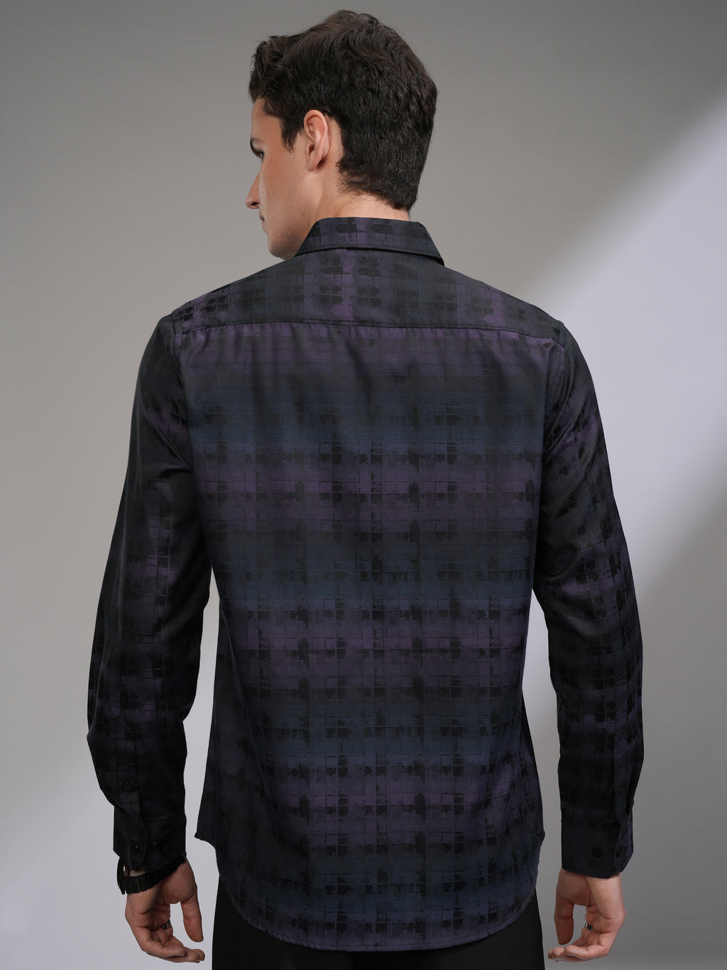 Highlander Men Black Printed Slim Fit Casual Shirt - Black - Image 3