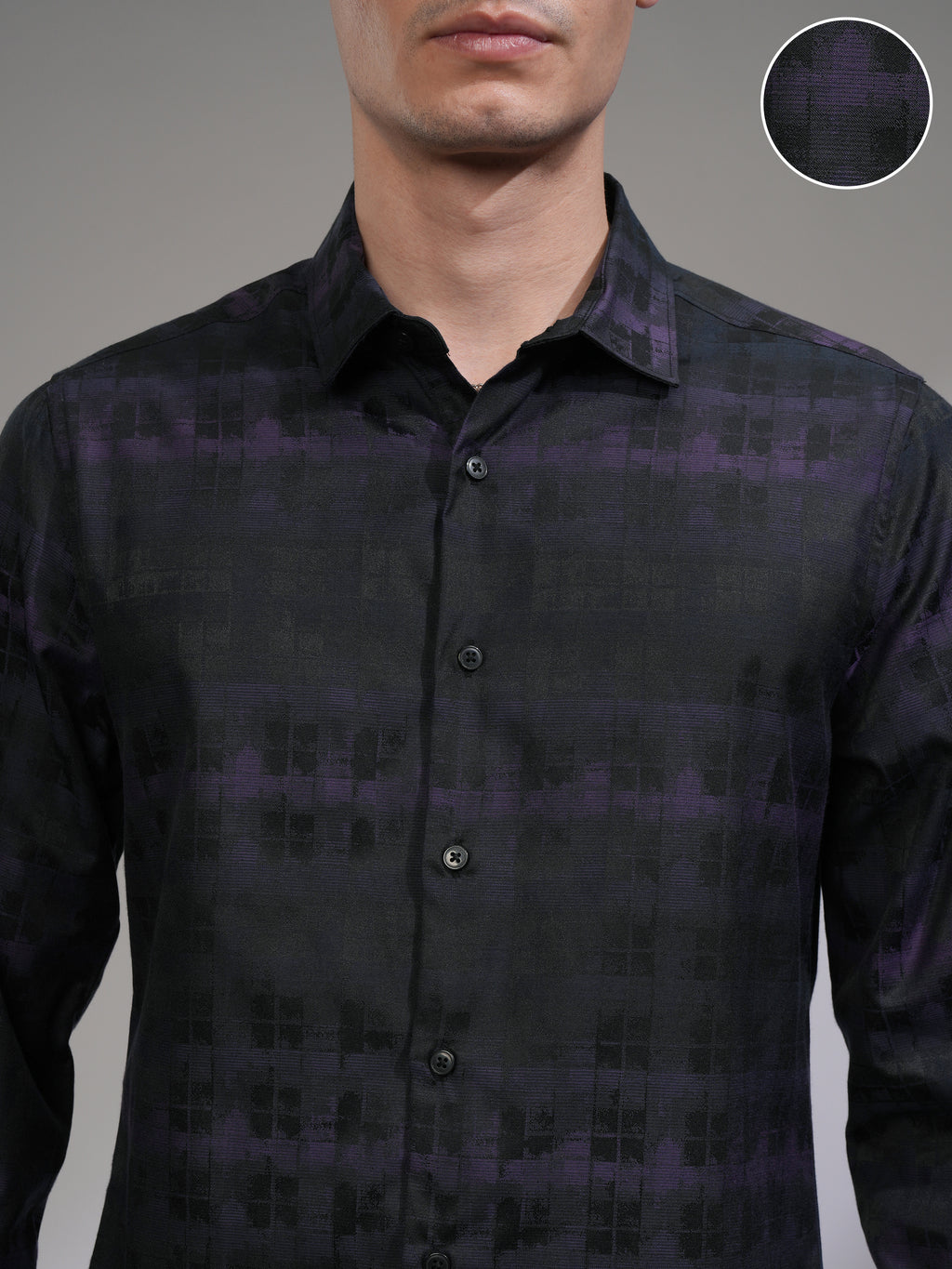 Highlander Men Black Printed Slim Fit Casual Shirt - Black - Image 5