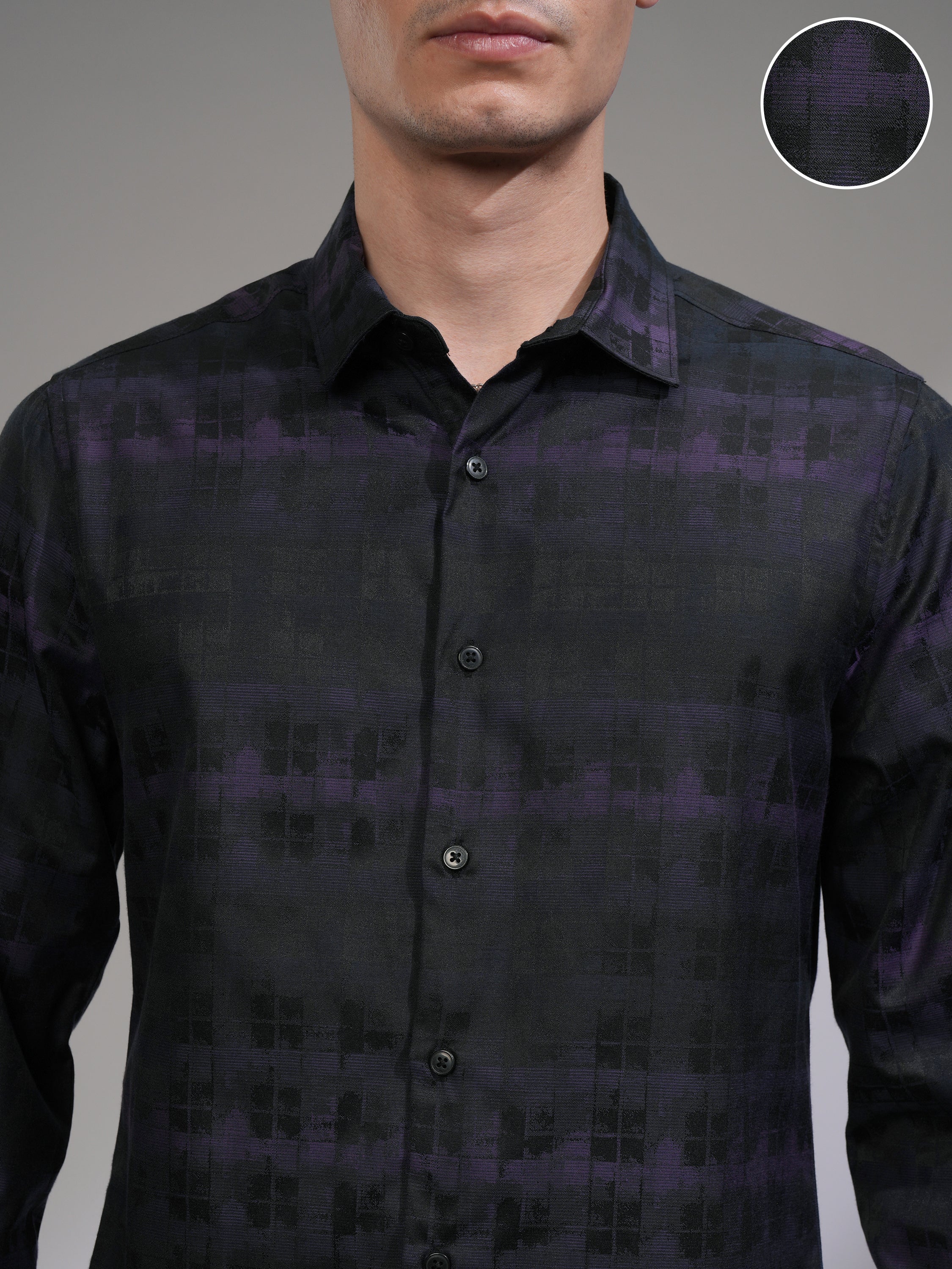 Highlander Men Black Printed Slim Fit Casual Shirt - Black - Image 5