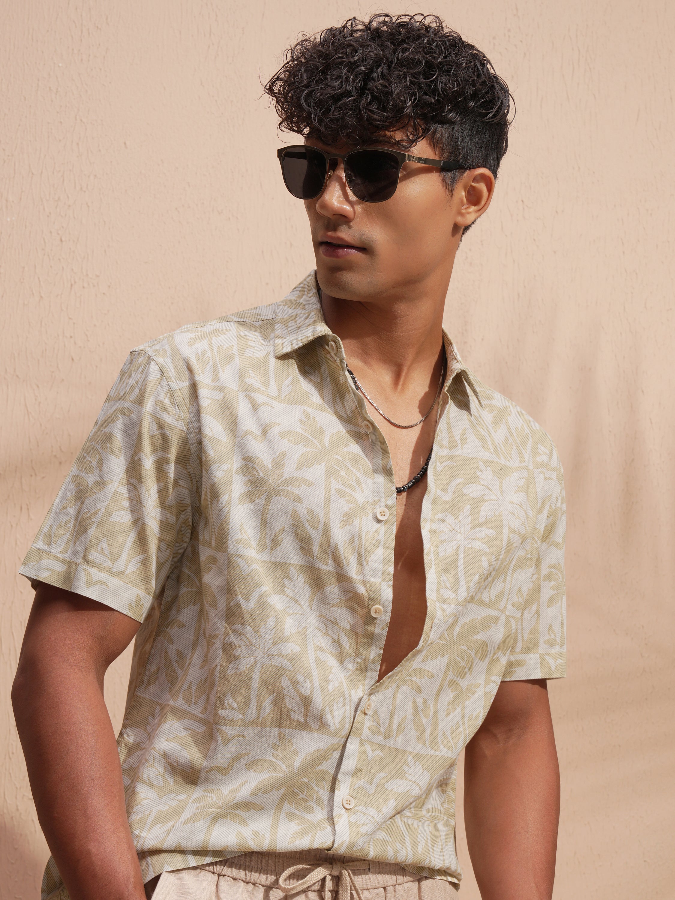 Highlander Men Off White Printed Relaxed Fit Casual Shirt - Off White - Image 1