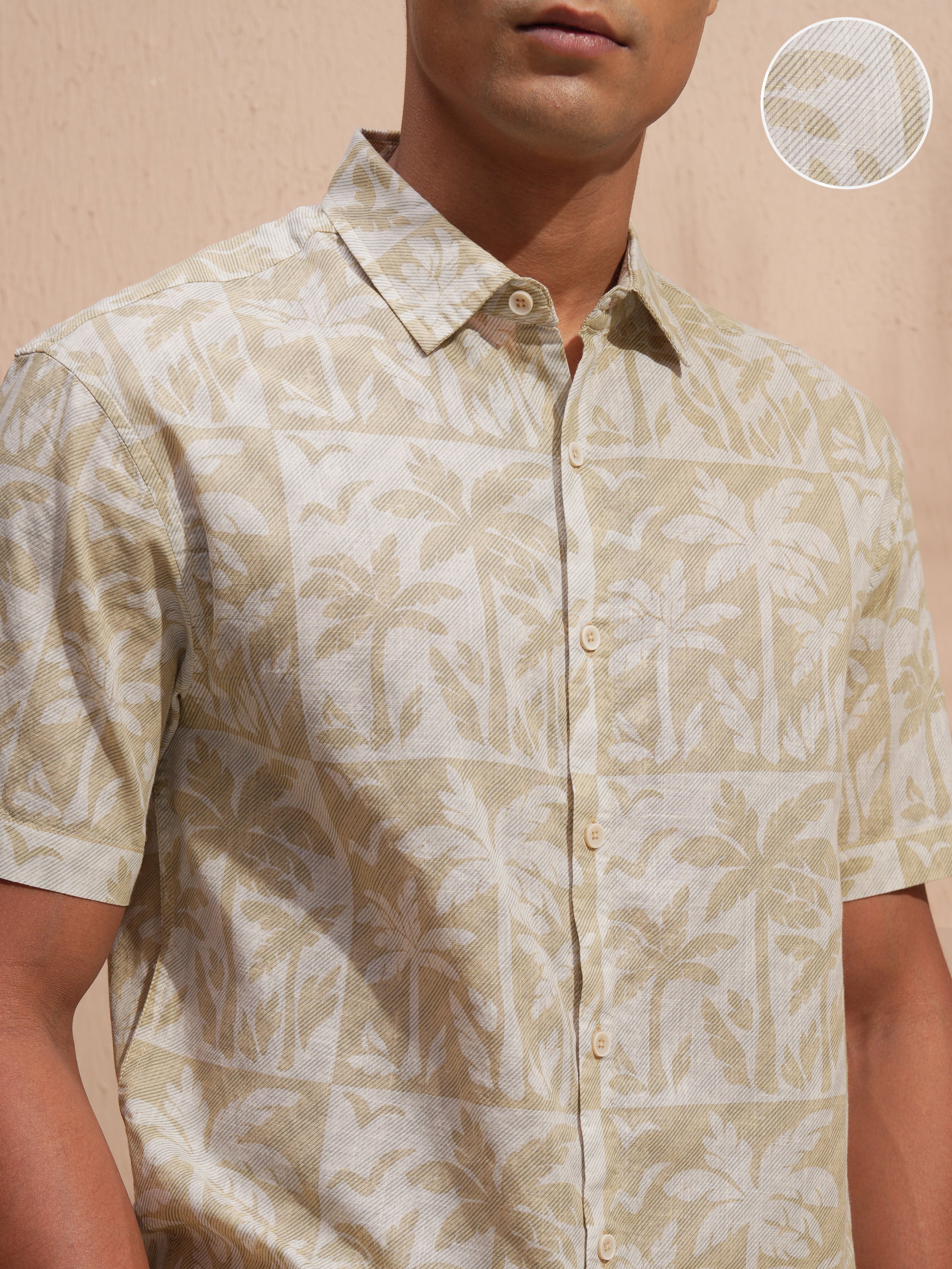 Highlander Men Off White Printed Relaxed Fit Casual Shirt - Off White - Image 5