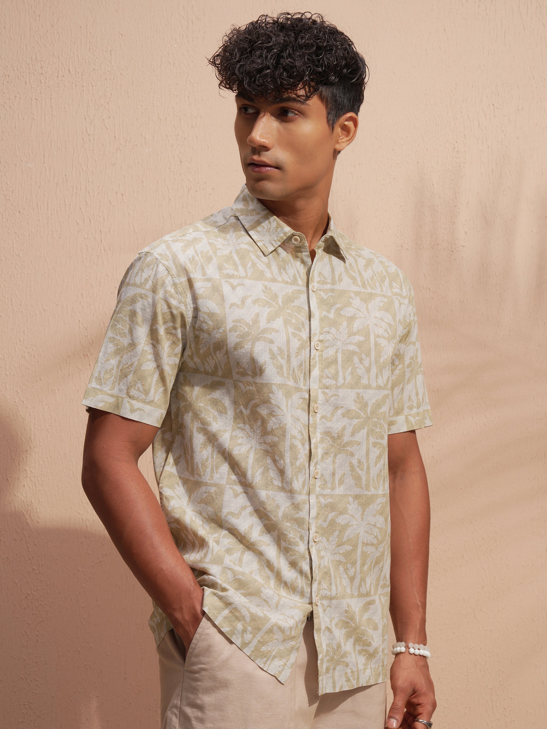 Highlander Men Off White Printed Relaxed Fit Casual Shirt - Off White - Image 6