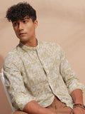 Highlander Men Off White Printed Slim Fit Casual Shirt - Off White - Image 1