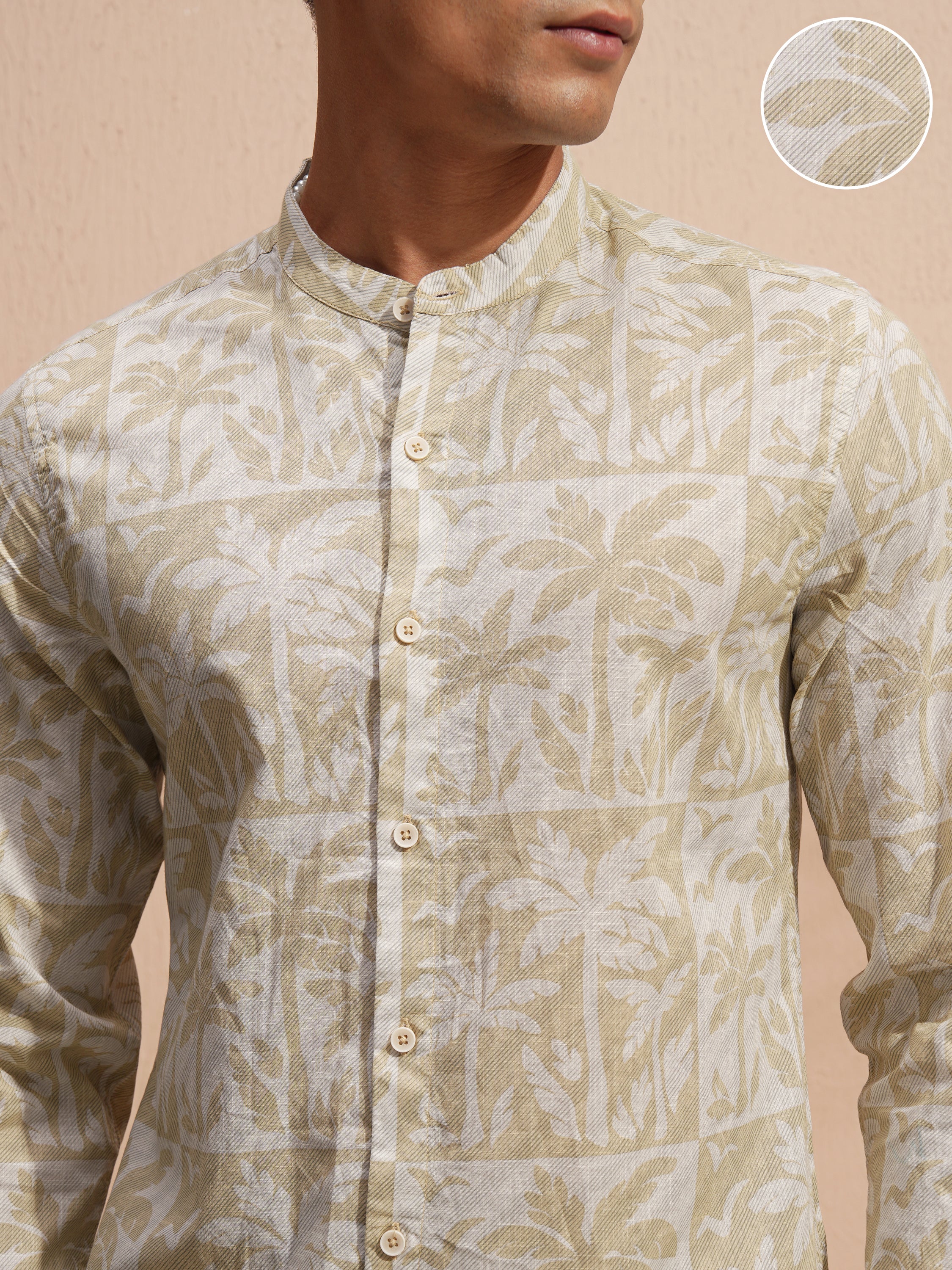 Highlander Men Off White Printed Slim Fit Casual Shirt - Off White - Image 5