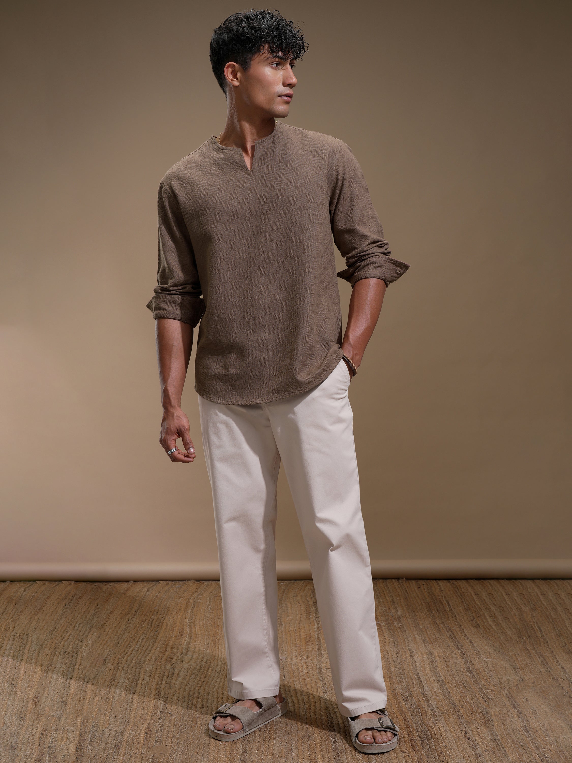 Highlander Men Brown Checked Relaxed Fit Casual Shirt - Brown - Image 2