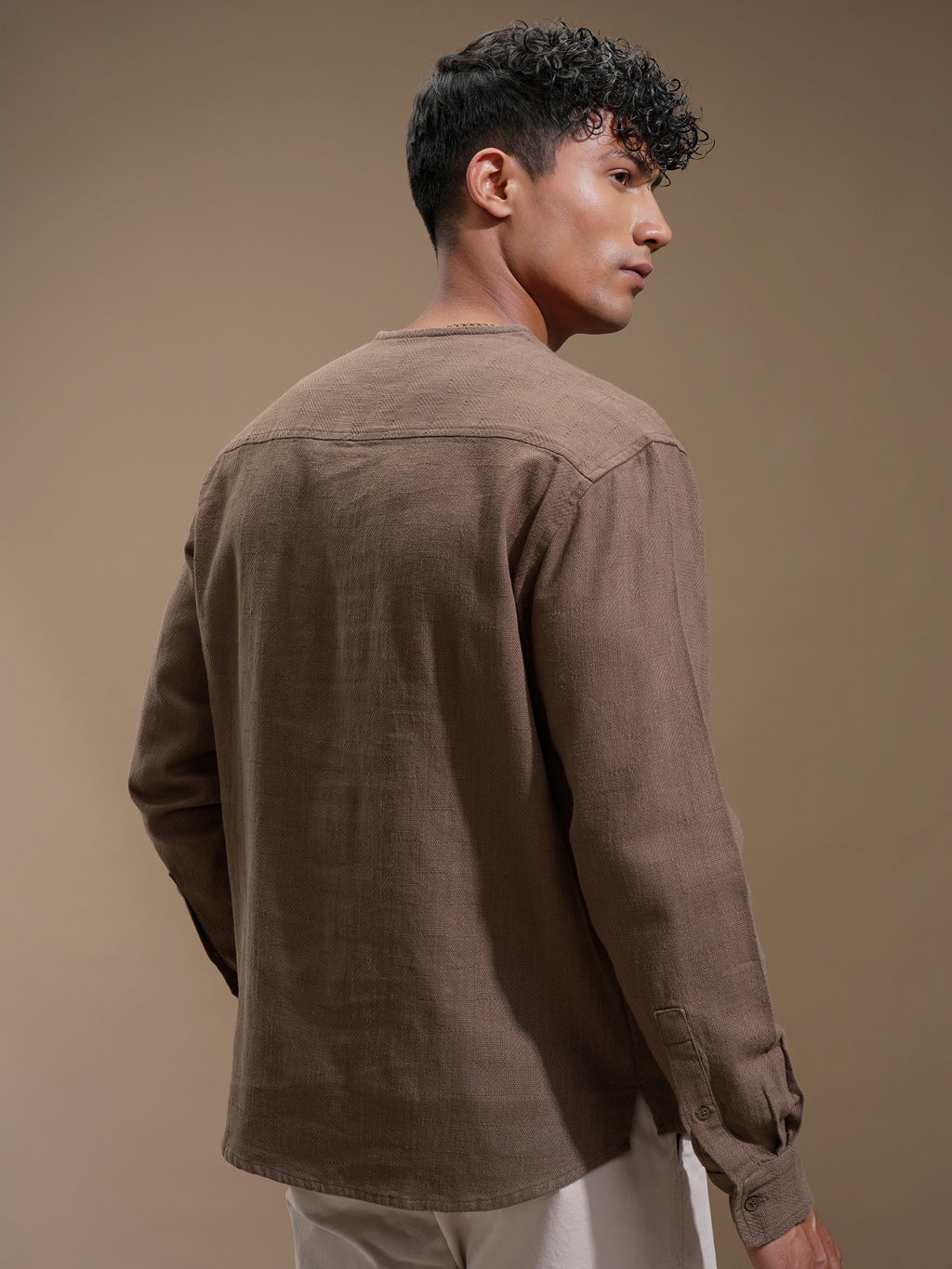 Highlander Men Brown Checked Relaxed Fit Casual Shirt - Brown - Image 3