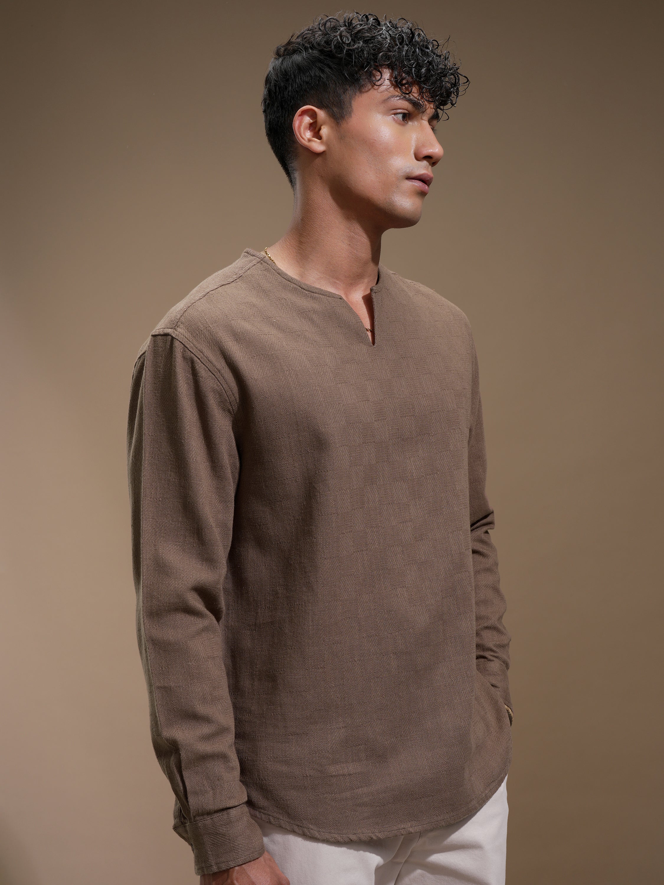 Highlander Men Brown Checked Relaxed Fit Casual Shirt - Brown - Image 6