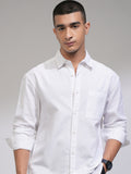 Highlander Men Black Textured Relaxed Fit Casual Shirt - White - Image 1