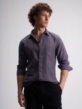 Highlander Men Purple Self Design Slim Fit Casual Shirt - Purple - Image 1