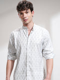 Highlander Men White Printed Slim Fit Casual Shirt - White - Image 1