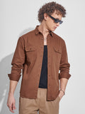 Highlander Men Rust Self Design Relaxed Fit Casual Shirt - Rust - Image 1