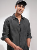 Highlander Men Grey Checked Relaxed Fit Casual Shirt - Grey - Image 1