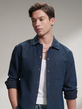 Highlander Men Blue Self Design Relaxed Fit Casual Shirt - Blue - Image 1
