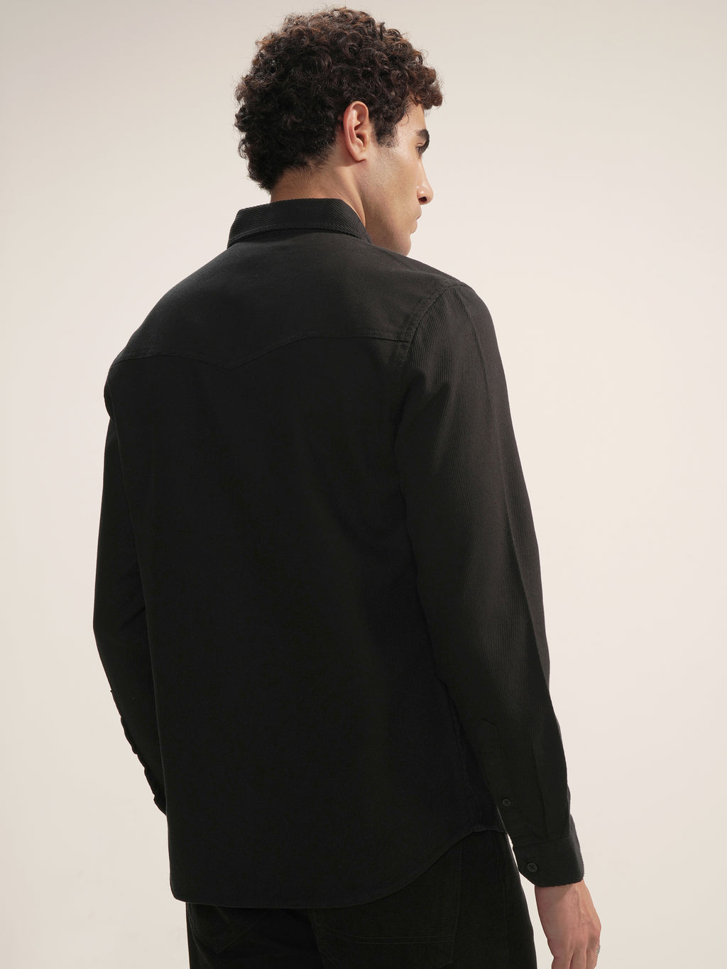Highlander Men Black Self Design Slim Fit Casual Shirt - Black - Image 3