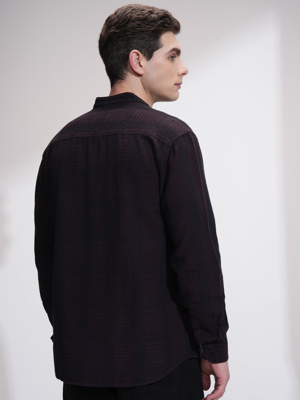Highlander Men Maroon Striped Relaxed Fit Casual Shirt - Maroon - Image 3