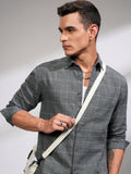 Highlander Men Grey Checked Relaxed Fit Casual Shirt - Grey - Image 1