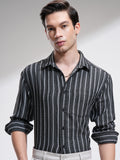Highlander Men Black Striped Relaxed Fit Casual Shirt - Black - Image 1