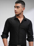 Highlander Men Black Striped Slim Fit Casual Shirt - Black - Image 1