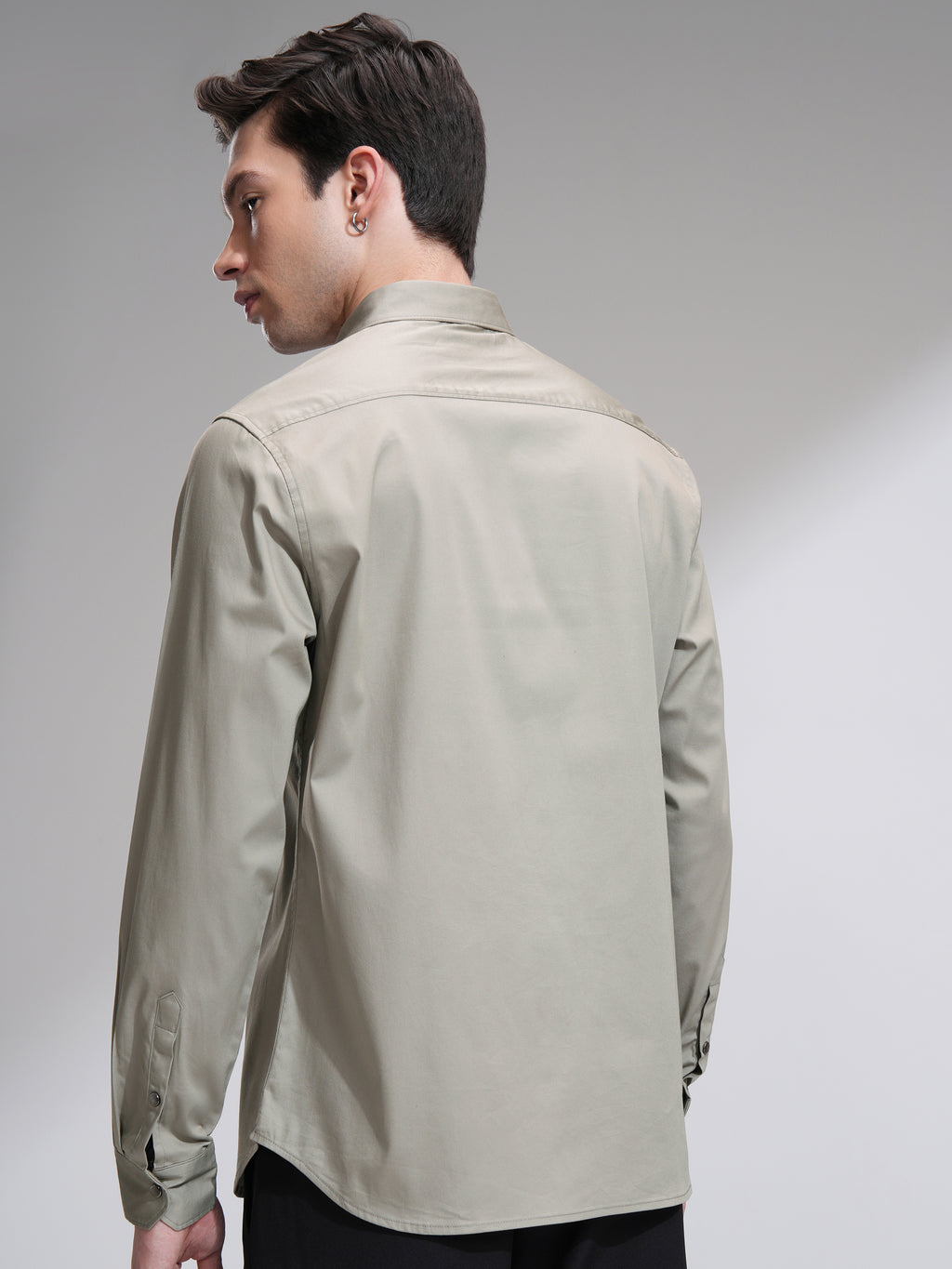 Highlander Men Tan Solid Slim Fit Casual Shirt - Tan - Image 3
