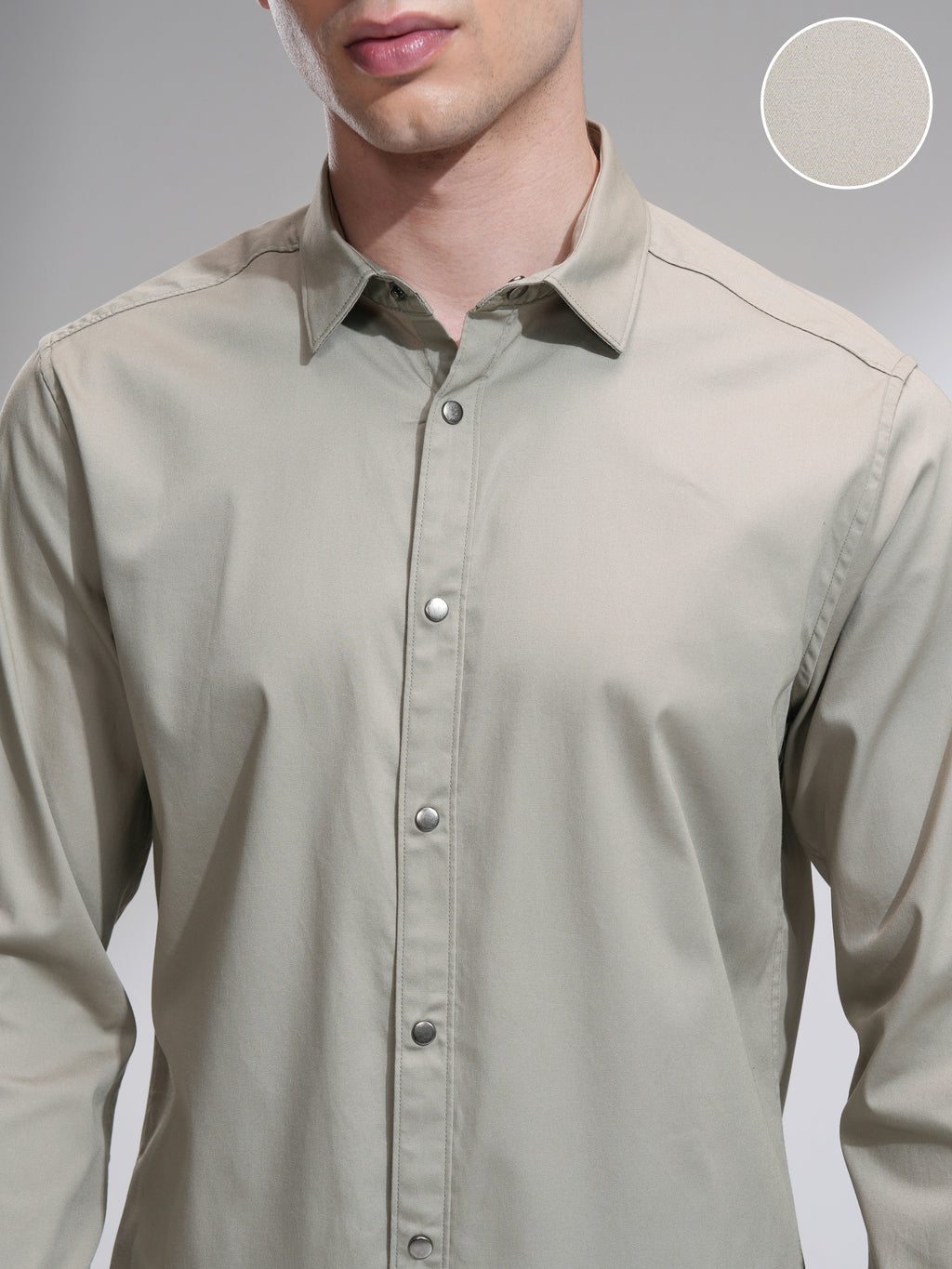 Highlander Men Tan Solid Slim Fit Casual Shirt - Tan - Image 5