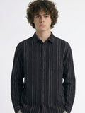 Highlander Men Black Striped Slim Fit Casual Shirt - Black - Image 1