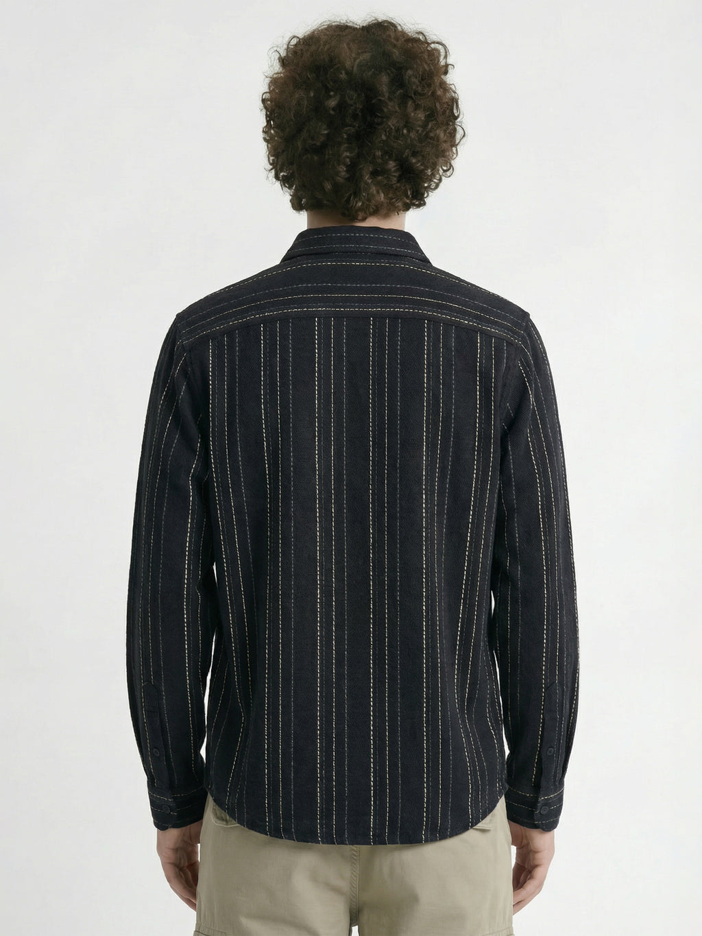 Highlander Men Black Striped Slim Fit Casual Shirt - Black - Image 3