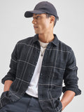 Highlander Men Black Checked Slim Fit Casual Shirt - Black - Image 1