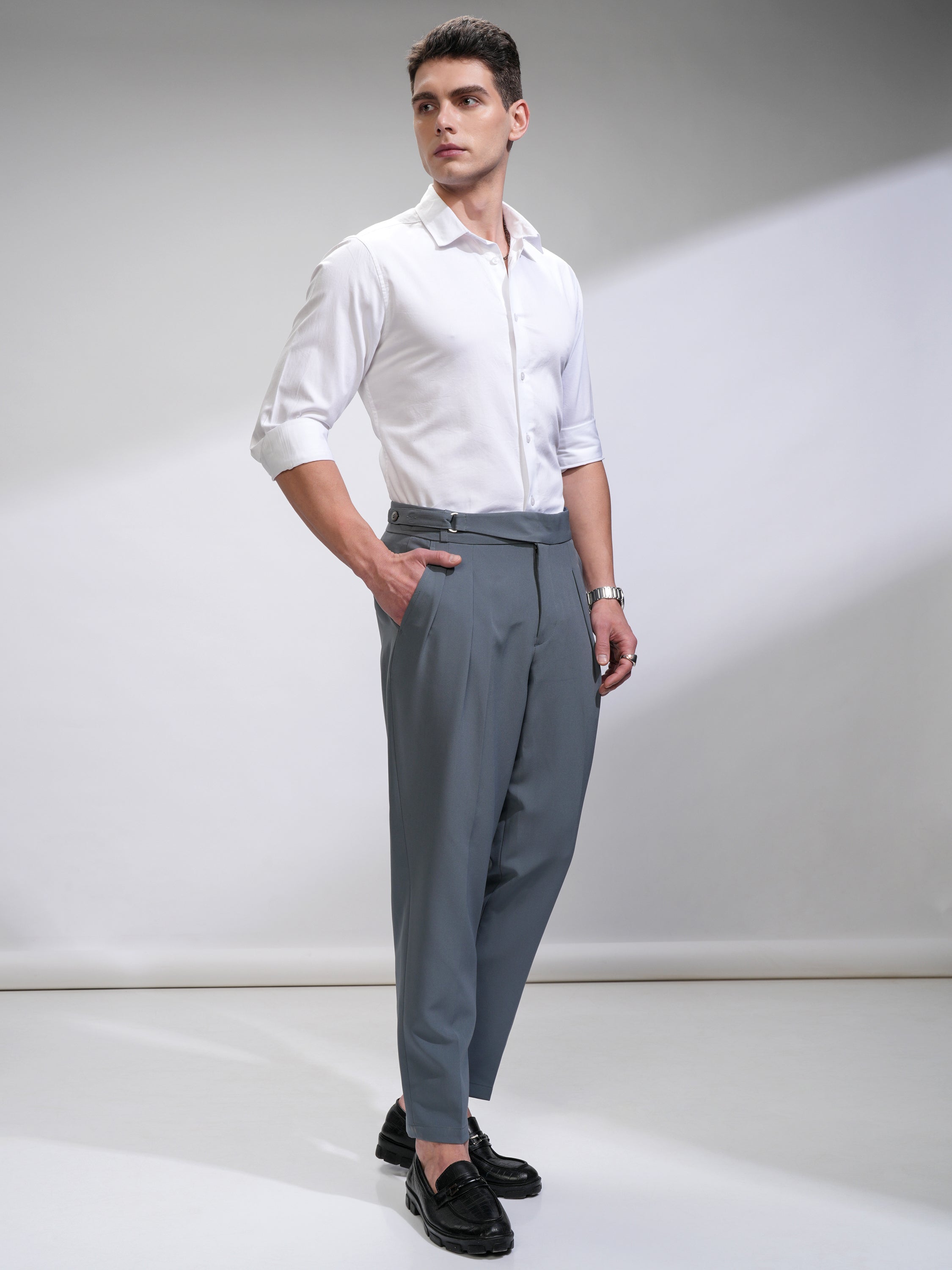 Highlander Men White Solid Slim Fit Casual Shirt - White - Image 2