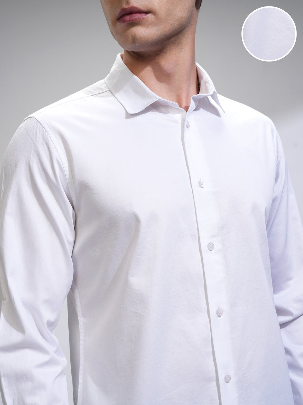 Highlander Men White Solid Slim Fit Casual Shirt - White - Image 5