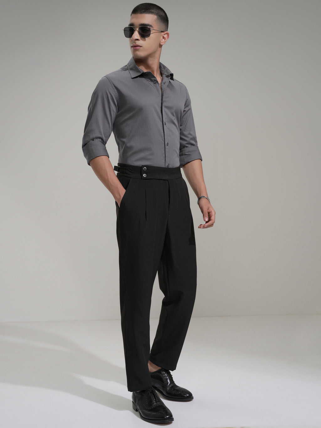 Highlander Men Grey Solid Slim Fit Casual Shirt - Grey - Image 2