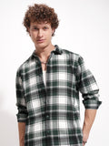 Highlander Men Cream Checked Slim Fit Casual Shirt - Cream - Image 1