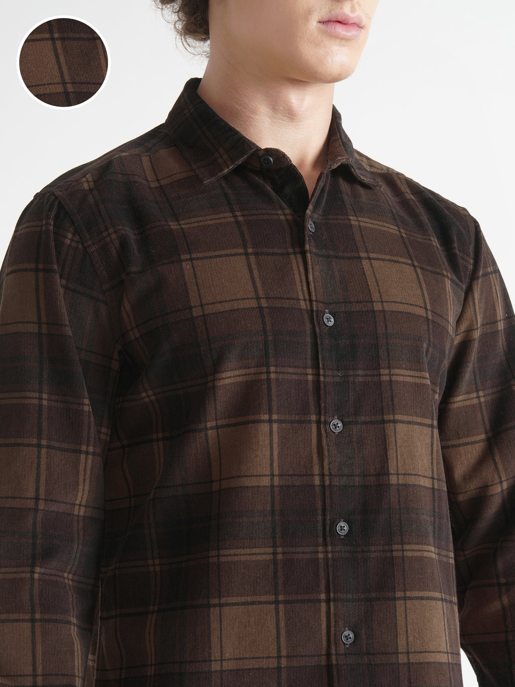 Highlander Men Mustard Checked Slim Fit Casual Shirt - Mustard - Image 5