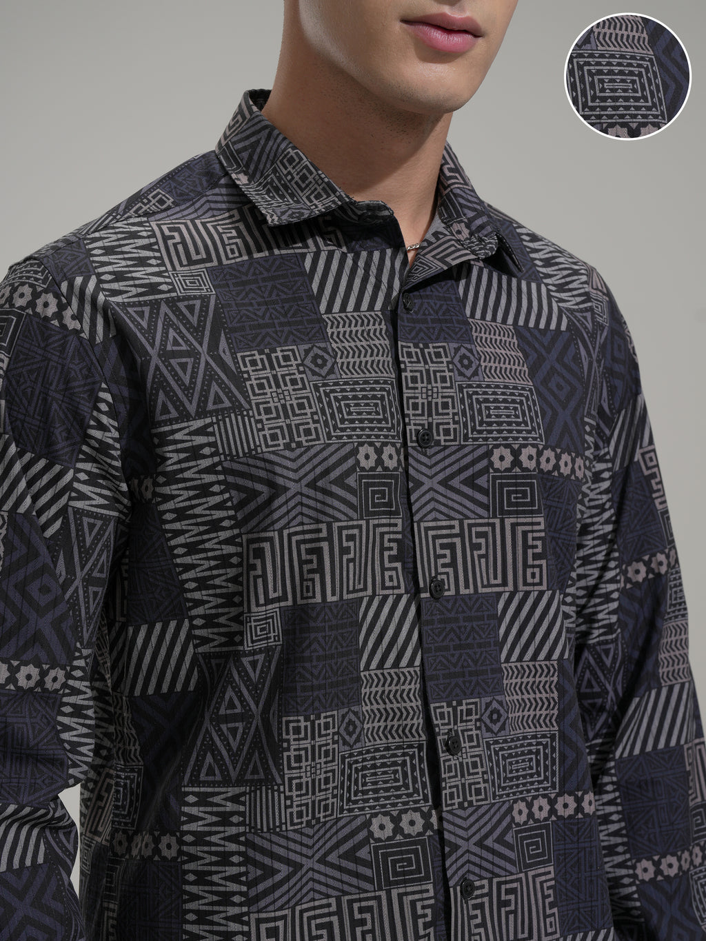 Highlander Men Black Printed Slim Fit Casual Shirt - Black - Image 5