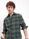 Highlander Men Green Checked Relaxed Fit Casual Shirt - Green - Image 1