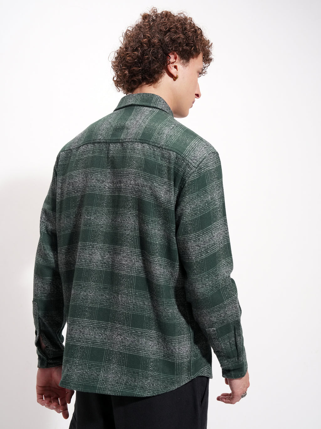 Highlander Men Green Checked Relaxed Fit Casual Shirt - Green - Image 3
