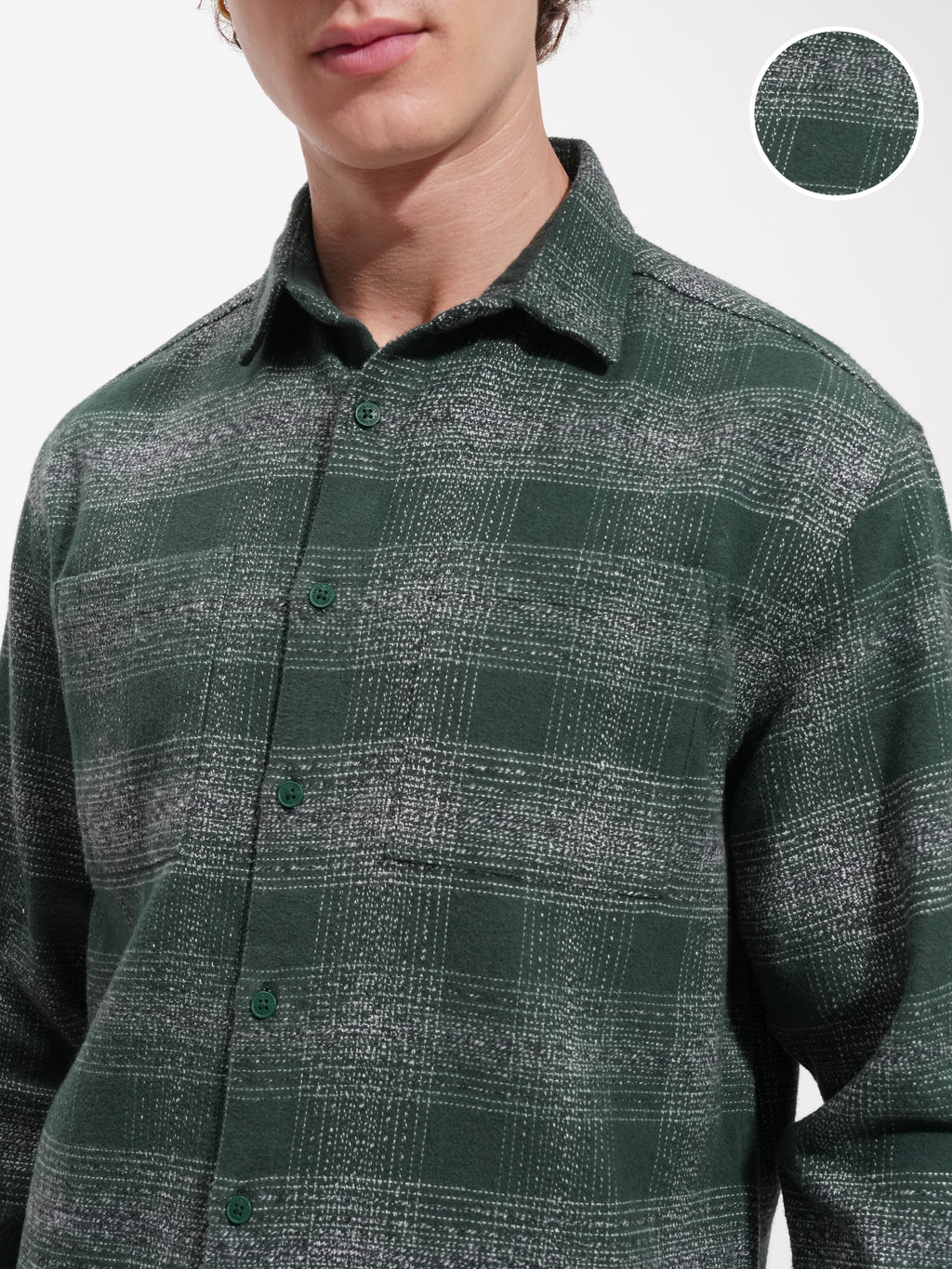 Highlander Men Green Checked Relaxed Fit Casual Shirt - Green - Image 5