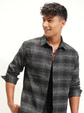Highlander Men Black Checked Relaxed Fit Casual Shirt - Black - Image 1