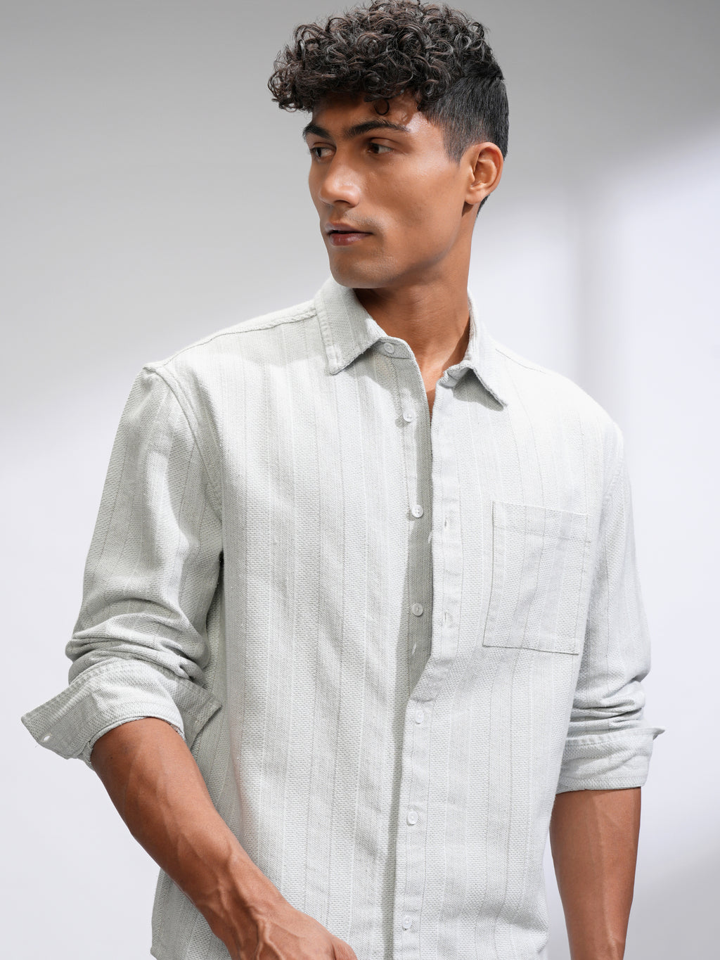 Highlander Men Blue Striped Relaxed Fit Casual Shirt - Blue - Image 1