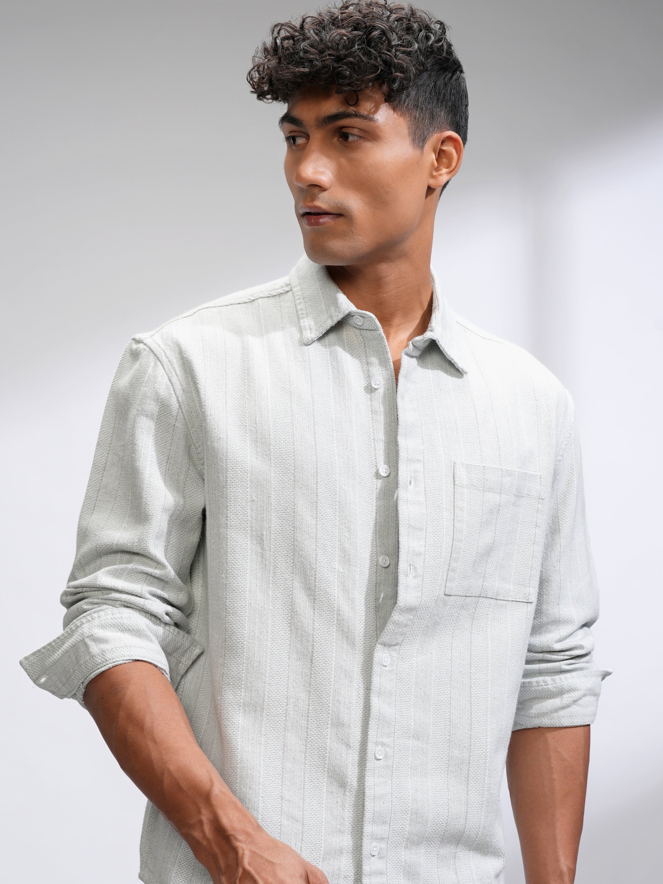 Highlander Men Blue Striped Relaxed Fit Casual Shirt - Blue - Image 1
