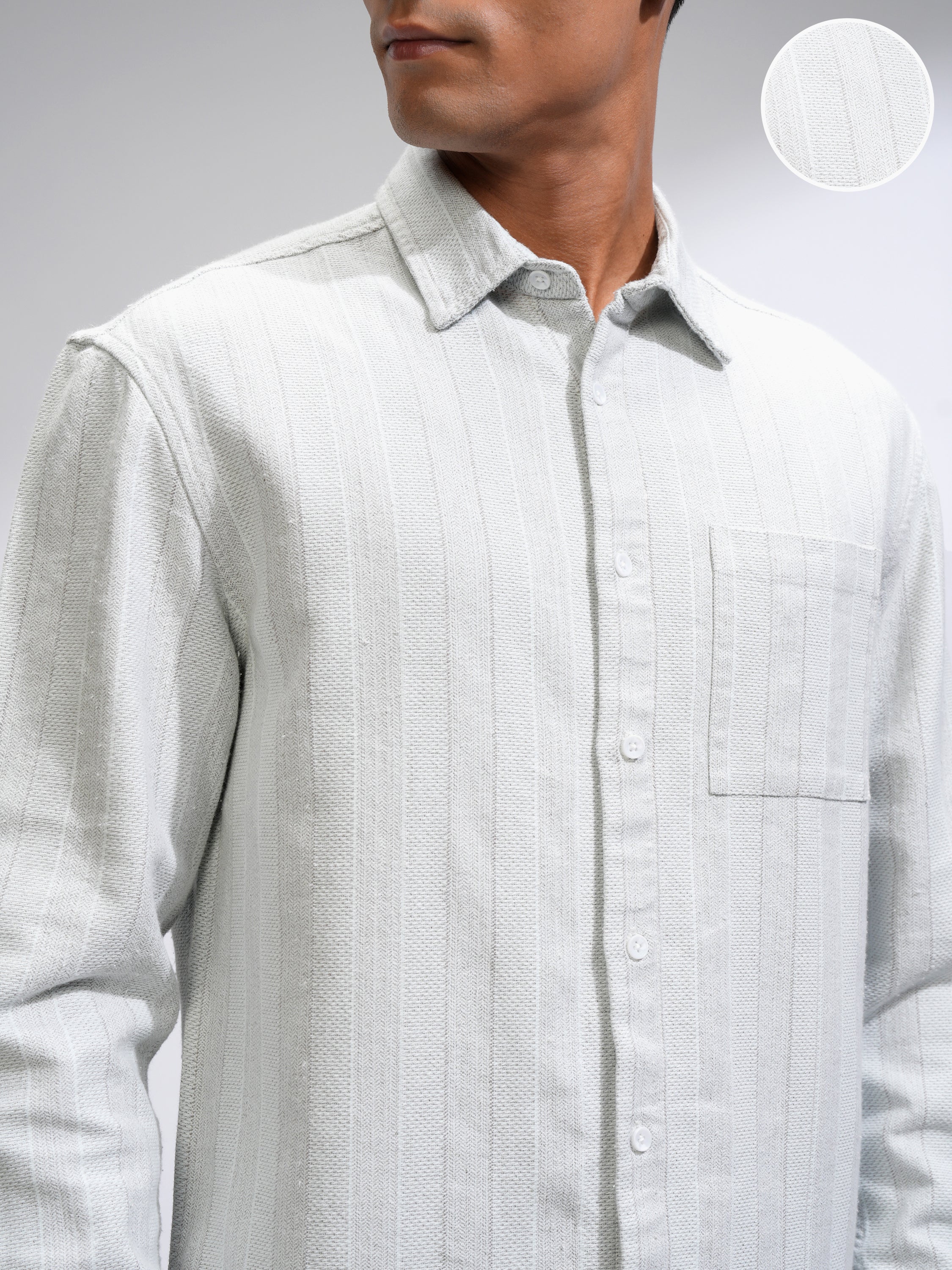 Highlander Men Blue Striped Relaxed Fit Casual Shirt - Blue - Image 5