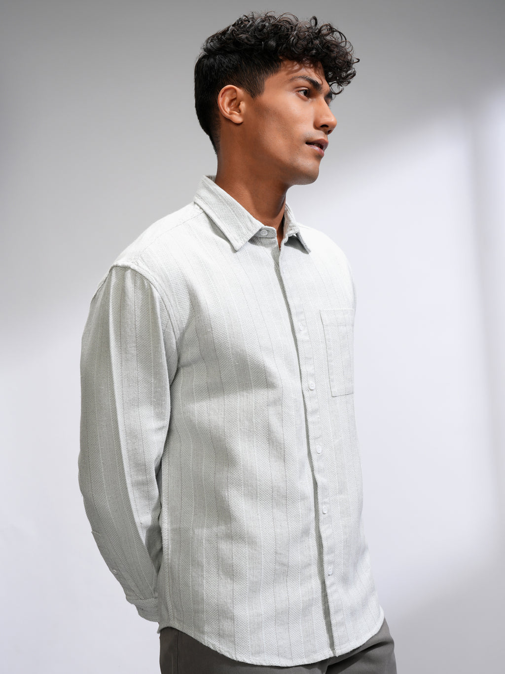 Highlander Men Blue Striped Relaxed Fit Casual Shirt - Blue - Image 6