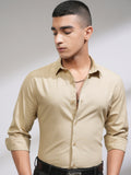 Highlander Men Beige Self Design Slim Fit Casual Shirt - Beige - Image 1