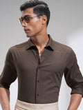 Highlander Men Khaki Textured Slim Fit Casual Shirt - Khaki - Image 1