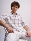 Highlander Men White Checked Relaxed Fit Casual Shirt - White - Image 1