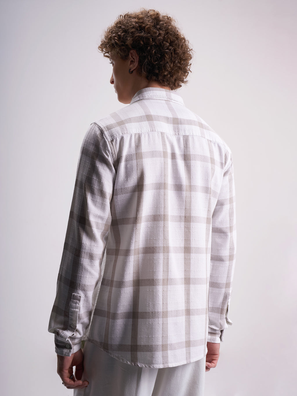 Highlander Men White Checked Relaxed Fit Casual Shirt - White - Image 3