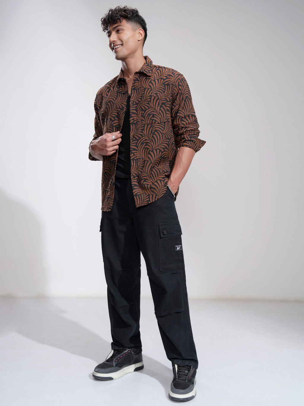 Highlander Men Rust Printed Relaxed Fit Casual Shirt - Rust - Image 2