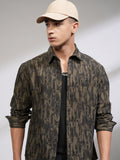 Highlander Men Khaki Printed Relaxed Fit Casual Shirt - Khaki - Image 1