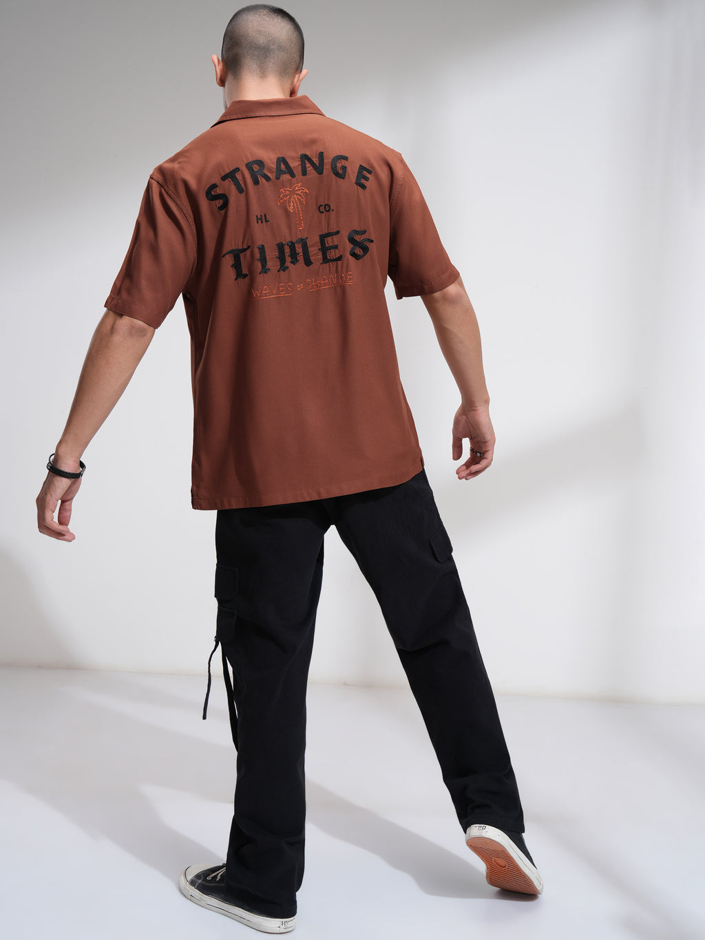 Highlander Men Rust Printed Relaxed Fit Casual Shirt - Rust - Image 2